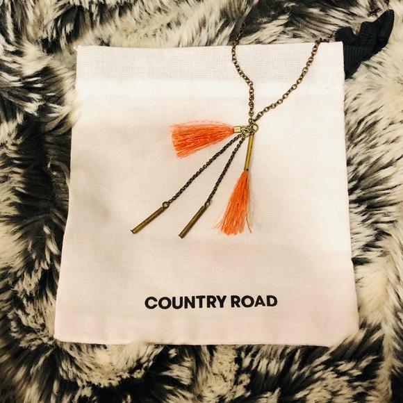 Orange Tassel Country Road Necklace - Picture 3 of 5